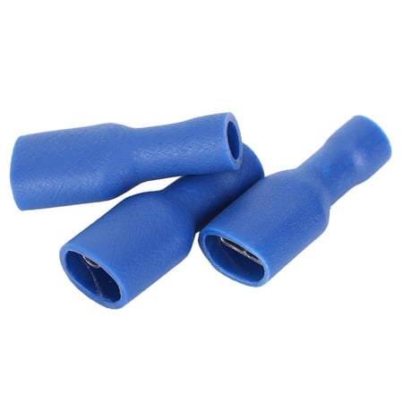 Suodoka 1000Pcs FDFD2-250 Blue PVC All Insulation Wire Connector Female Terminals for Electric Engineering, 7.87 inches / 20 cm Pack Dimension, Heavy Duty Crimp Terminal Set[cite: 1]