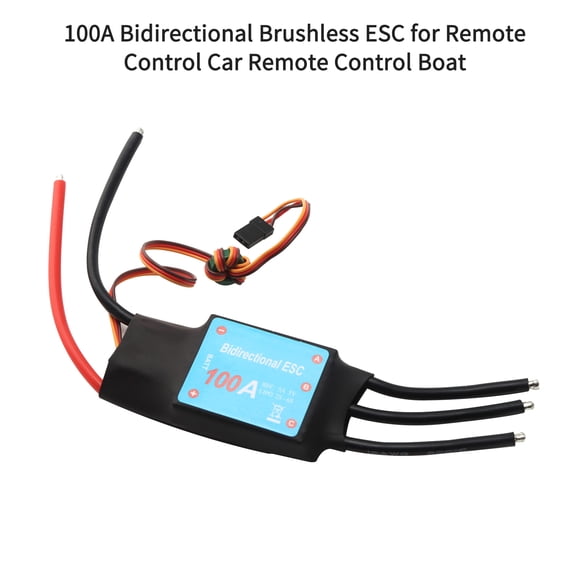 Suodoka 100A Bidirectional Brushless ESC for Remote Control Car and RC Boat with Reverse Function / 100A Speed Controller / High Performance Brushless Motor ESC (5.9 inches / 15 cm)