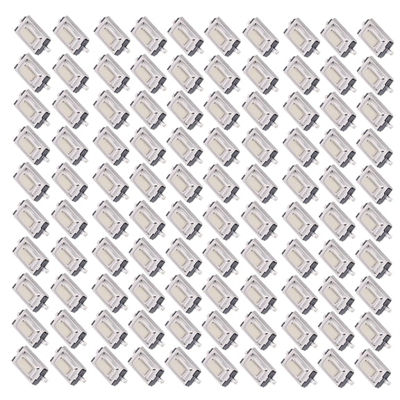 Suodoka 100PCs Momentary Tactile Button Switch High Sensitivity Quick Response SMD 3 x 6 x 2.5mm / 0.1 x 0.2 x 0.1in