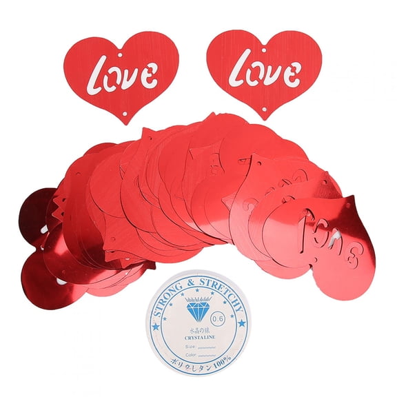 Suodoka 100pcs Large Red Heart Shape Confetti Plastic Paper Scrap LOVE Style for Birthday Wedding Party Valentine's Day Table Decoration Scatter (100 Count) [cite: 5, 6]