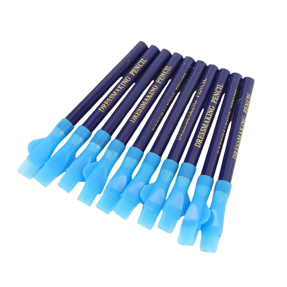 Suodoka 10PCS Sewing Marking Pencils Accurate Multifunctional Fabric Tracing Tailor Pencils with Brushes Blue Wood (4.72 inches / 12 cm)