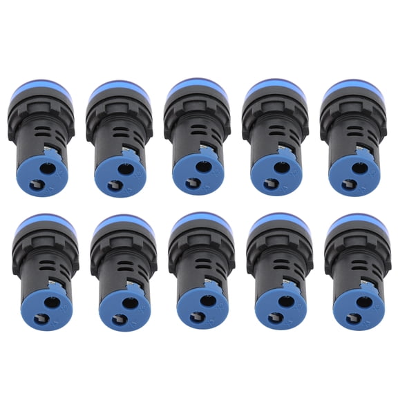 Suodoka 10Pcs Blue LED Signal Indicator Light AD16-22DS High Brightness Panel Mount Equipment Pilot Dash Directional Warning Lamp with 22mm / 0.87 inches Mounting Hole for AC/DC 24V
