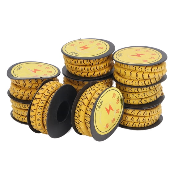 Suodoka 10Pcs Cable Identification Wire PVC Oil Proof Non Slip 0 to 9 Number Tube Organizer for Electronics Computers 1.5mm²