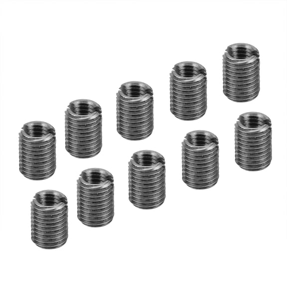 Suodoka 10Pcs Insert Nut Fine Pitch Male Thread Repair Small Slotting Stainless Steel Sleeve Set 0.3 inches / 8 mm