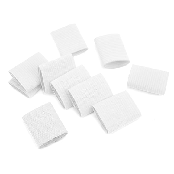 Suodoka 10Pcs Sports Finger Sleeves for Basketball Volleyball, Knit Thumb Support Brace Protectors Finger Guard Wrap, Flexible Nylon Splint for Athletics, White (1.2 x 1.0 inches / 3 x 2.5 cm)