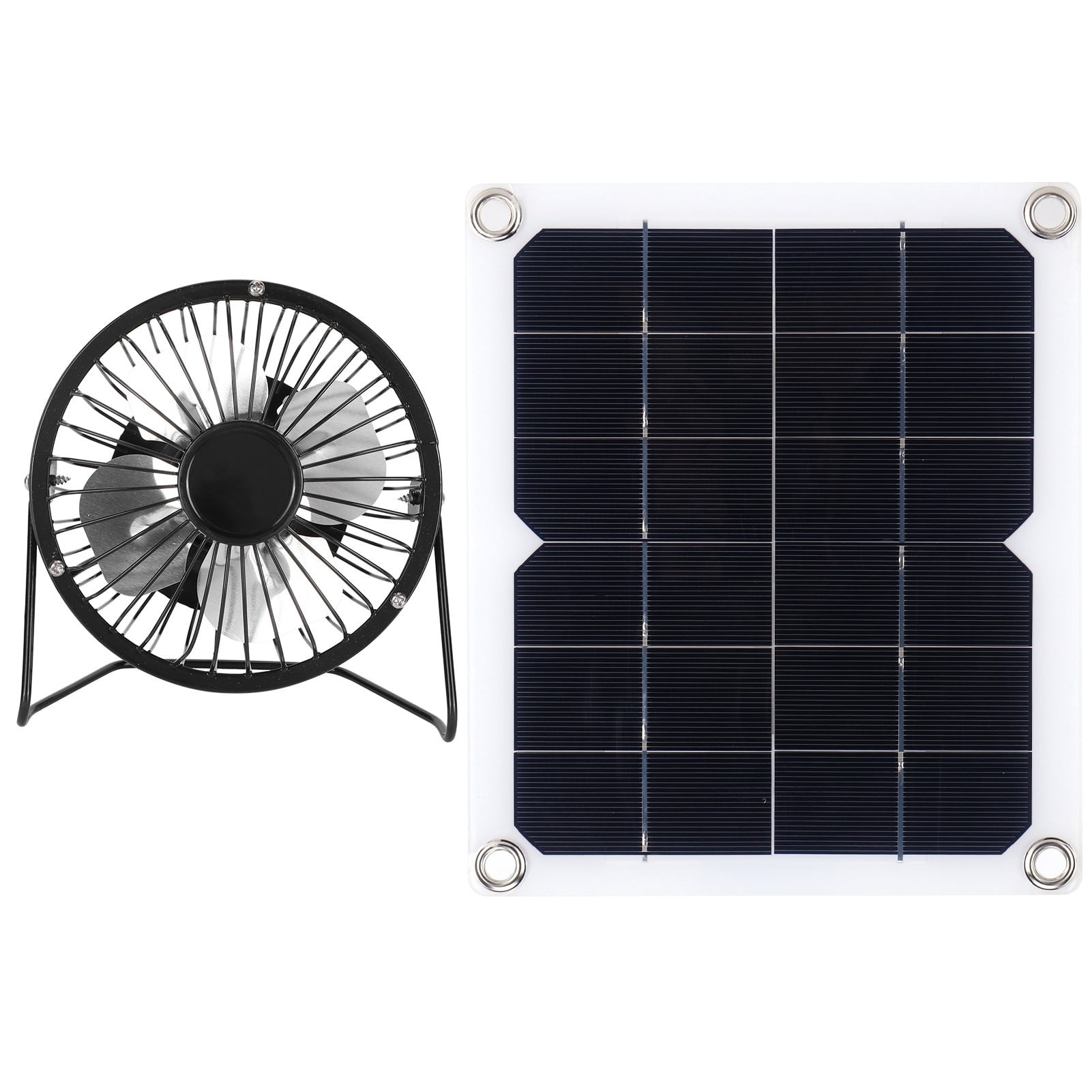 Suodoka 10W Solar Panel with Cooling Fan Portable Monocrystalline Silicon Solar Powered Ventilator for Pet Dog House Chicken Coop Greenhouse 8.66x7.48 inches / 22x19 cm