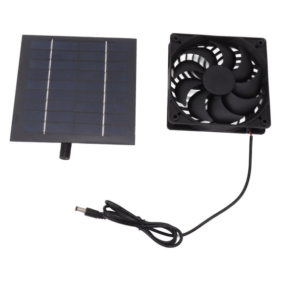 Suodoka 10W Solar Panel Fan Kit Solar Powered Ventilation System for Small Greenhouses Sheds and Doghouses Dual Fan and Panel Combination (5.7x5.7 inches / 14.5x14.5 cm Panel)