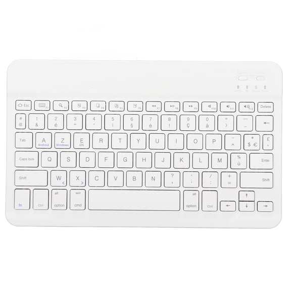 Suodoka 10in Wireless Keyboard Slim Waterproof Scissor Style Wireless Bluetooth French AZERTY Keyboard for Tablet Phone Computer White[cite: 1]