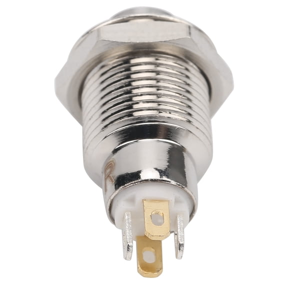Suodoka 10mm Metal Push Button Switch, Reset Type Waterproof Momentary Switch for Low Current Doorbells, 3V, Yellow (10 mm / 0.39 inches)