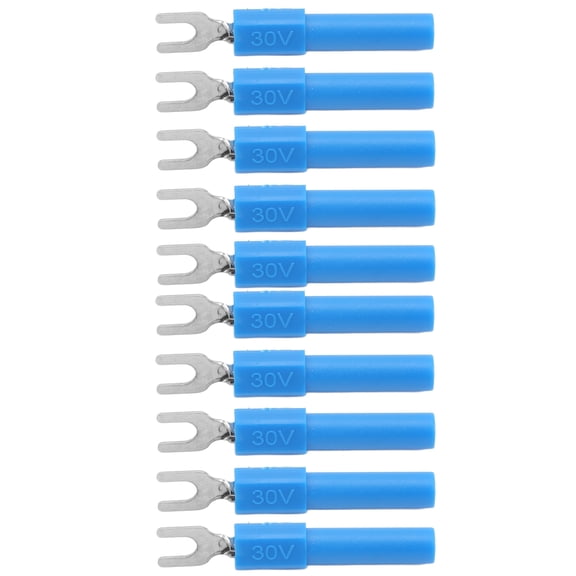 Suodoka 10pcs 4mm Fork Spade Wire Connectors U Type Electrical Crimp Terminal for Testing Multimeter Electronic Applications, Blue (0.16 inches / 4 mm) Heavy Duty Connectivity[cite: 1]