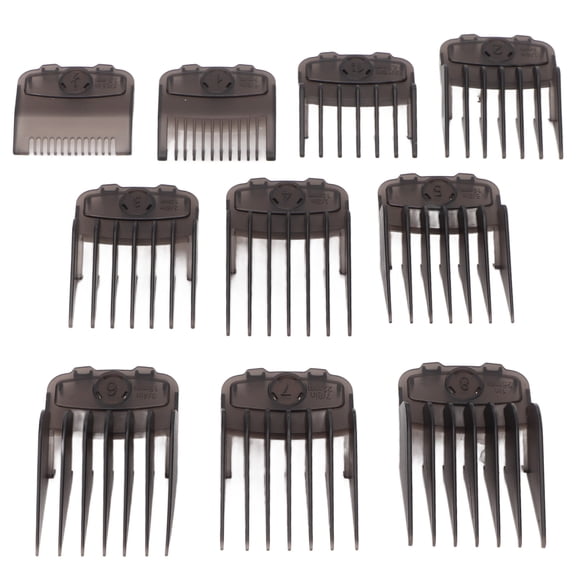 Suodoka 10pcs Hair Clipper Combs Guides Fully Compatible Attachment Professional Lightweight Hair Trimmers Cutting Guards, Black Premium Cutting Guides Set For Most Clippers, 1/16 to 1 Inch