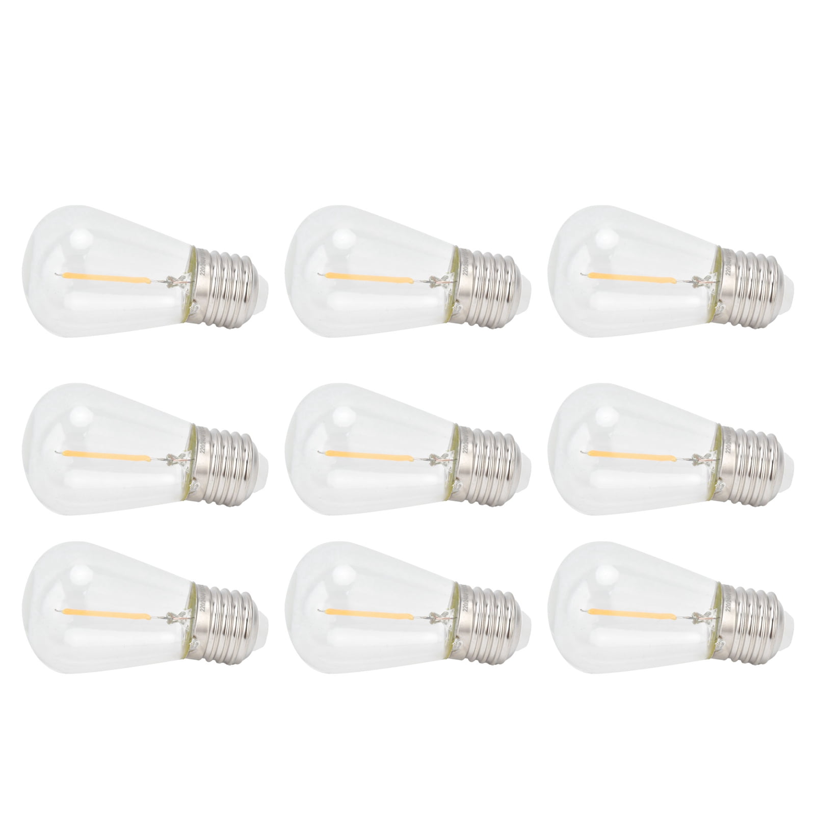 Suodoka 10pcs LED Bulbs Retro Vintage Adjustable Energy Saving S14 Antique Incandescent Glass Bulb for Festivals and Decorations, E27 Base, Warm Light, 1W