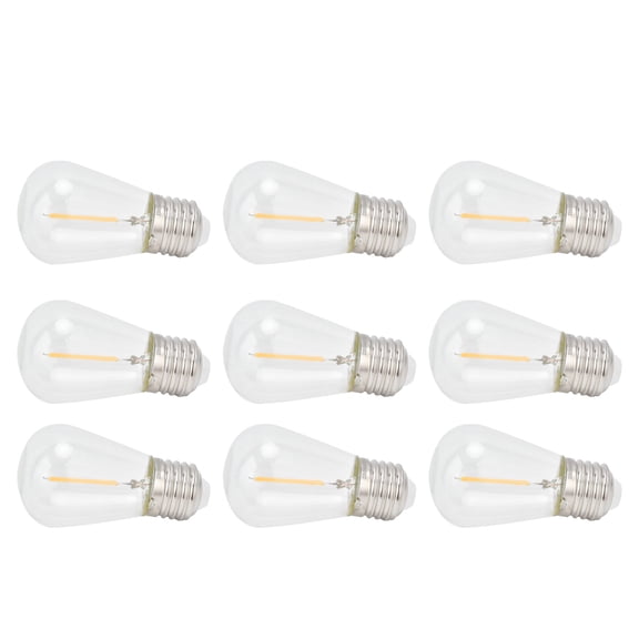 Suodoka 10pcs LED Bulbs Retro Vintage Adjustable Energy Saving S14 Antique Incandescent Glass Bulb for Festivals and Decorations, E27 Base, Warm Light, 1W