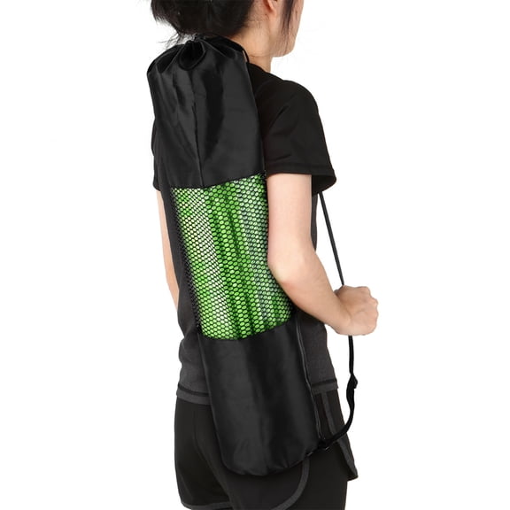Suodoka 11.8 x 27.5 Inch / 30 x 70 cm Yoga Mat Mesh Bag Lightweight Breathable Sports Gym Equipment Drawstring Storage Sack For Fitness And Home Exercise