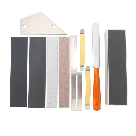 Suodoka 11 Pieces Guitar Grinding Tools Fret File Leveling Bar String Spreader Polishing Sandpaper Fretboard Guards Luthier Maintenance Kit (7.87 inches / 20.0 cm)