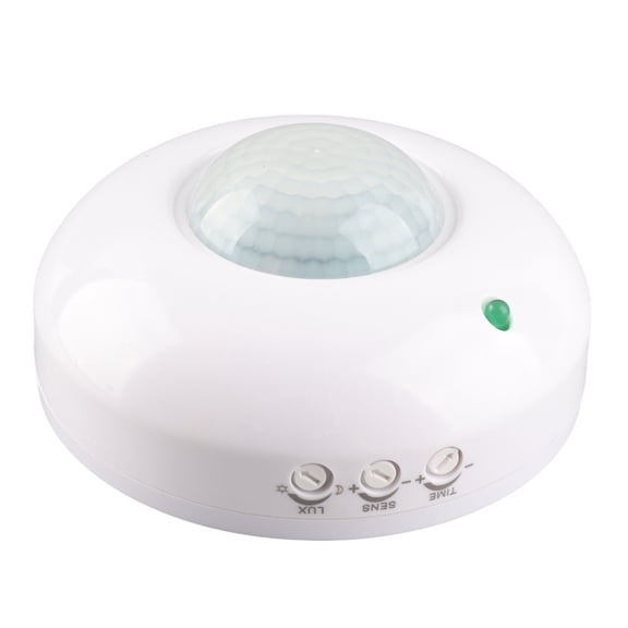 Suodoka 110V-240V Ceiling Infrared Motion Sensor Switch, 360 Degree Adjustable Body Movement Detector for LED Light Bulbs and Exhaust Fans, White Energy Saving Smart Induction Control (1 Pack)