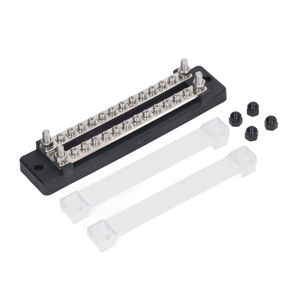 Suodoka 12-48V 150A Automotive Terminal Block Bus Bar Circuit Fuse Holder Power Distribution Block for Car Trucks RVs Marine Boats Replacement Part Accessory Black