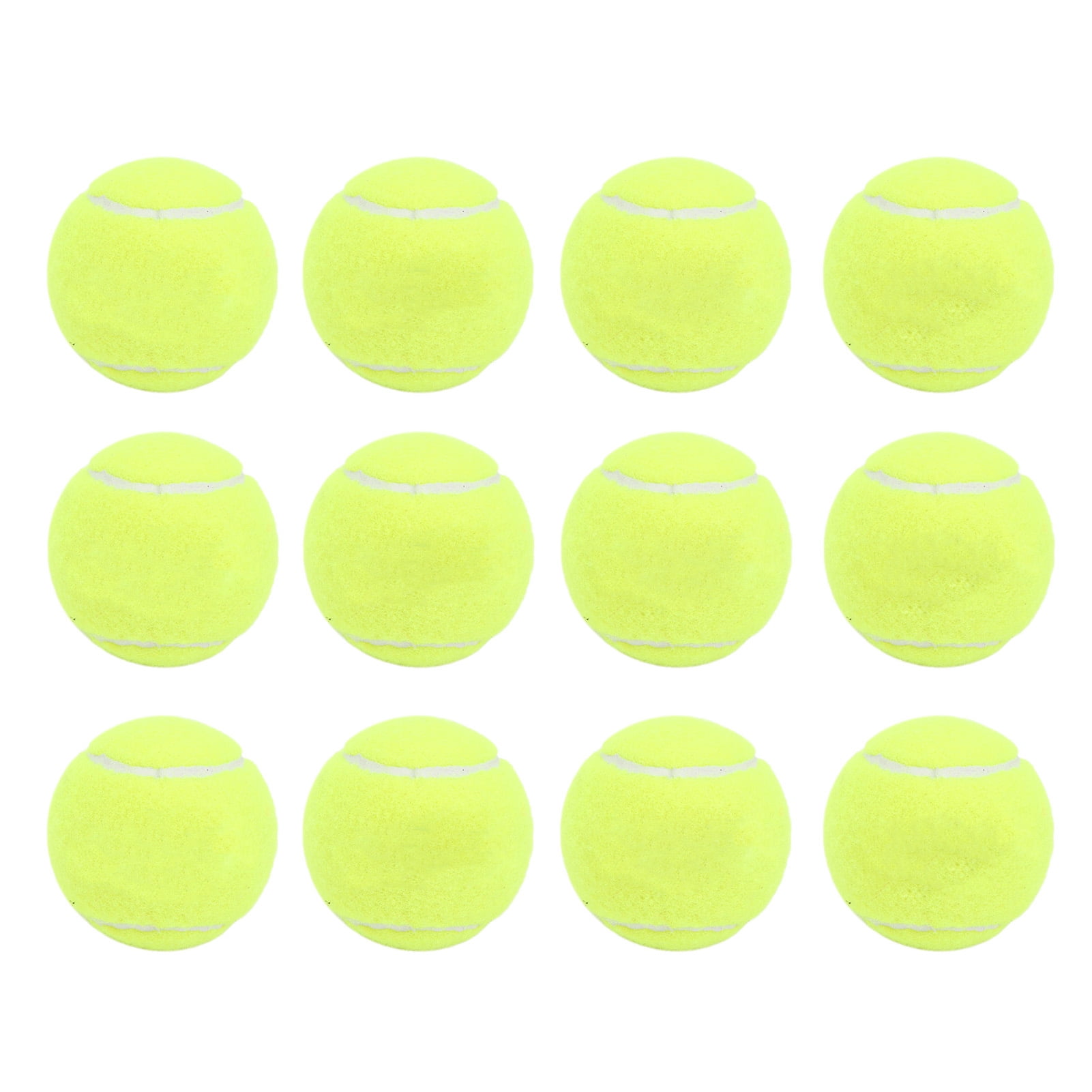 Suodoka 12-Pack High Resilience Cashmere Rubber Tennis Balls for School & Club Training Equipment, Fluorescent Green (8.27 inches / 21 cm)