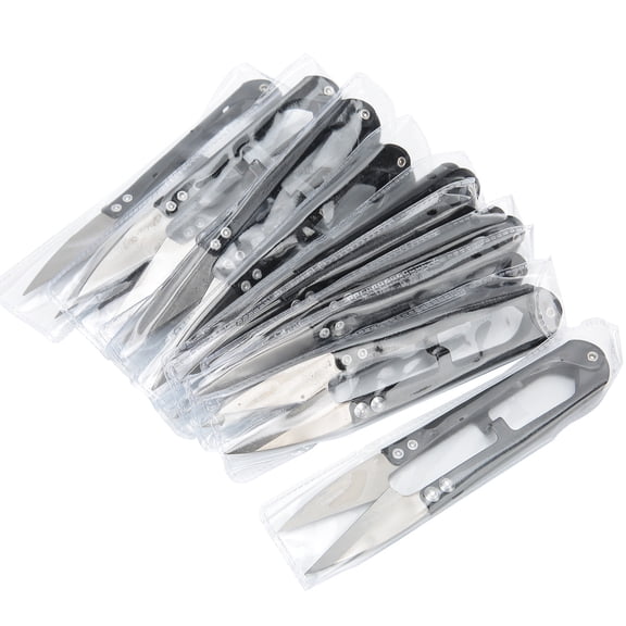 Suodoka 12Pcs Spring Yarn Scissors, SK5 High Carbon Steel U-Shaped Cross-Stitch Thread DIY Clipper, Sewing Scissors, 4.8 inches / 12.3 cm