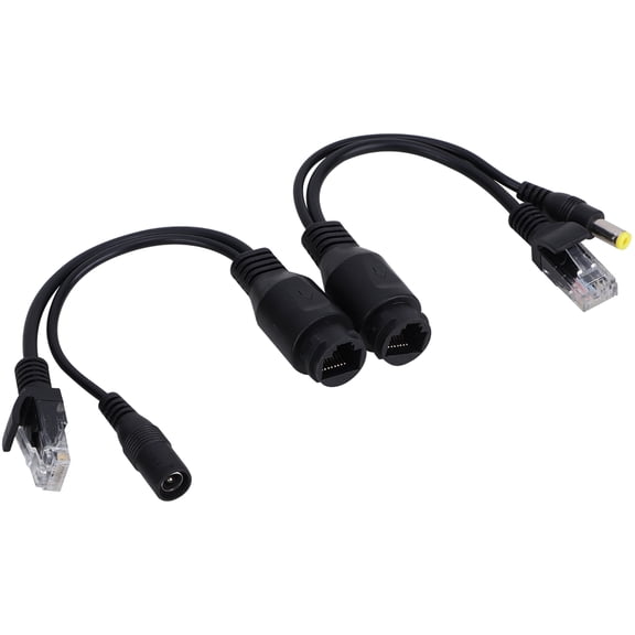 Suodoka 12V Power Over Ethernet Passive POE Adapter Cable Splitter Injector Waterproof, Black