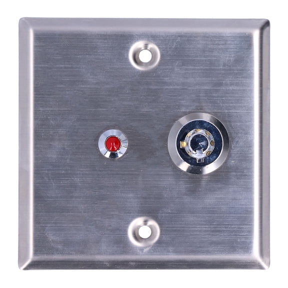 Suodoka 12VDC Exit Key Switch Lock On/Off Emergency Door Release 3.4 inches / 86mm Stainless Steel Access Control Switch with Red LED Indicator and Tamper Signals