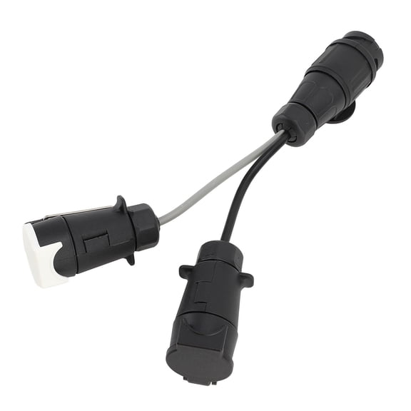 Suodoka 13 Pin to Twin 7 Pin Plug Towing Socket 12V EU Style Trailer Towing Adapter Extension Cable Conversion Plug for Caravans RVs (18 inches / 45.7 cm)