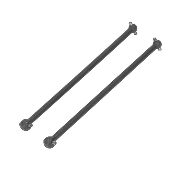 Suodoka 139mm Rear Driveshaft Set Steel Drive Shaft High Hardness Stable Rear Drive Shaft for Remote Control Toy Cars Black, 2 Pieces Durable Replacement Accessories