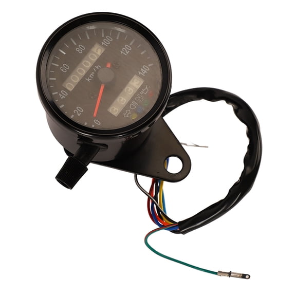 Suodoka 140km/h Motorcycle Speedometer Accurate Reliable Headlight Turn Signal Indicator Odometer for Motorbike Retrofit Black