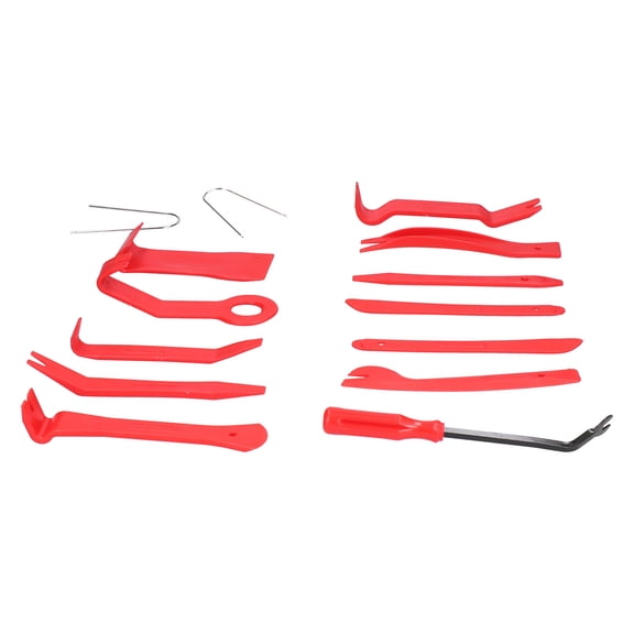 Suodoka 14Pcs Auto Removal Tool Kit Car Trim Pry Repair Set for Door Panel Audio Instrument Desk Red