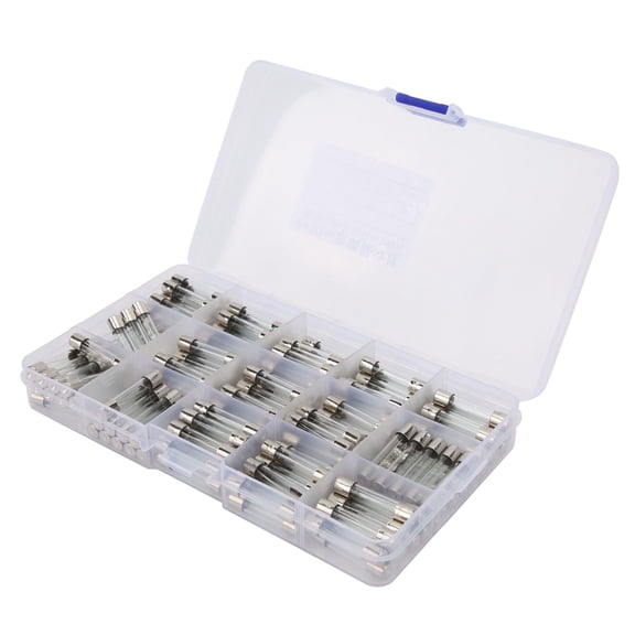 Suodoka 150Pcs Glass Fuse Assorted Kit 6x30mm 0.24x1.18 inches 250V Fast-Blow Tube Protection Circuit Elements with Storage Box