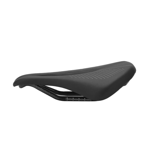 Suodoka 155mm Widen Carbon Fiber Leather Bicycle Saddle Cushion Hollow Cycling Road Bike Cushion Black for Mountain Bikes and Commuters (6.1 inches / 155 mm) Ergonomic Lightweight Seat Replacement