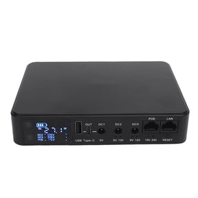 Suodoka 18000mAh Mini UPS Battery Backup Uninterruptible Power Supply Digital Display POE 15V/24V USB 5V/9V/12V Output for Security Cameras Routers Modems US Plug 6.3 in / 16 cm