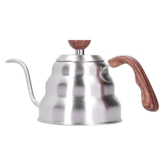 Suodoka 1L / 33.8 oz Stainless Steel Pour Over Coffee Tea Kettle Gooseneck Spout Drip Pot Kitchen Appliance for Stovetop Brewing Precision Flow Silver Finish