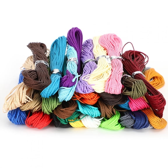 Suodoka 1mm Polyester Waxed Cord String Wire 10m / 32.8ft Length Jewelry Findings DIY Craft Accessory, 30 Colors
