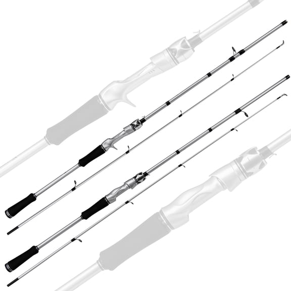 Suodoka 2.1m / 6.9ft Spinning Fishing Rod Strong Bearing Lure Pole, Medium Heavy Fast Action Carbon Fiber Rod for Bass Trout Saltwater Freshwater Fishing, Silver (210cm / 82.7 inches)