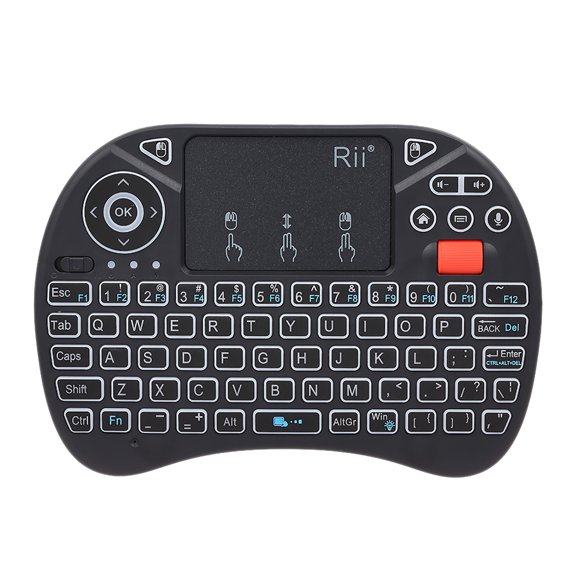 Suodoka 2.4GHz Mini Wireless Keyboard with Touchpad, 71 Keys Handheld Backlit Air Mouse Voice Input Remote Control for Android TV Box, PC, Smart TV, Built-in Rechargeable Battery, Black