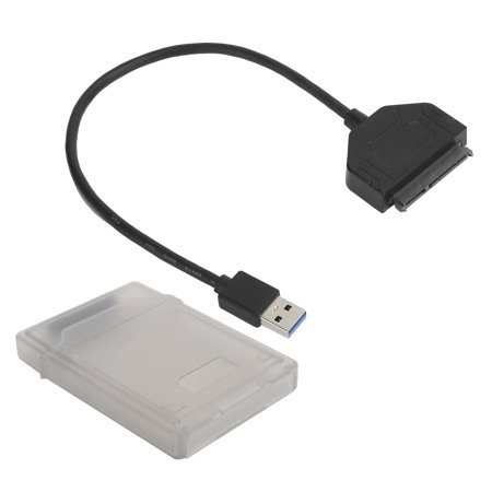 Suodoka 2.5in SATA to USB 3.0 Adapter Cable for SSD HDD Hard Drive Computer Accessories with Protective Storage Box SuperSpeed 6Gbps Data Transfer Portable Drive Converter Gray