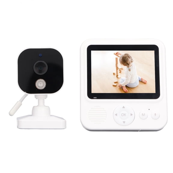 Suodoka 2.8 Inch / 7.1 cm Wireless Video Baby Monitor with Camera and Audio, 2-Way Talk, Night Vision, Temperature Sensor, Crying Detection, Built-in Battery, Lullabies - EU Plug