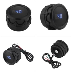 Suodoka 2 Inch / 52 mm Digital Water Temperature Gauge Kit, Blue LED Display with Temp Sensor, Universal Car Engine Heat Monitor, Black