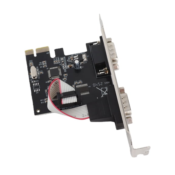 Suodoka 2 Port PCI Express RS232 DB9 Serial Port Card PCIe Serial Expansion Host Controller Adapter for Windows Linux Desktop PCs (5.91 x 4.33 inches / 15 x 11 cm)