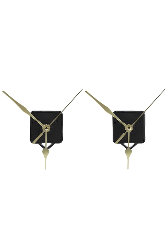 2-Set Quartz Clock Movement Mechanism Kit, DIY Wall Clock Repair Parts with Gold Pointers, Hands Size 3-4.7 in / 75-120 mm