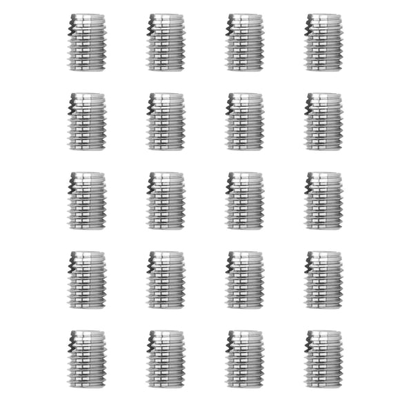 Suodoka 20 Pcs Thread Inserts M6x1.0 M10x1.5 L14mm / 0.55 inches 302 Stainless Steel Slotted Self Tapping Threaded Inserts for Metal Wood Repair, Heavy Duty Fasteners Hardware Replacement Parts
