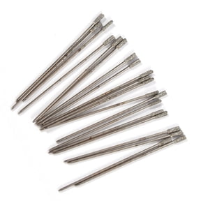 Suodoka 20-Piece Diamond Coated Lapidary Drill Bits 1.0mm Solid Needle Set for Jewelry Ceramic Agate Glass High Precision Rotary Tool Accessories 1.42 inches / 36 mm