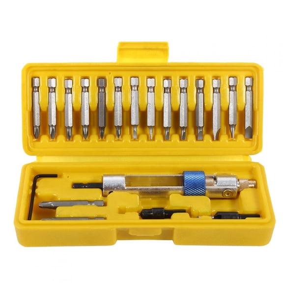 Suodoka 20-Piece High-Speed Steel Drill Driver Bit Set, Revolving Head Multi Screwdriver with Countersink & Flathead Bits, Alloy Steel Tools (7.63 x 2.91 inches / 19.4 x 7.4 cm)