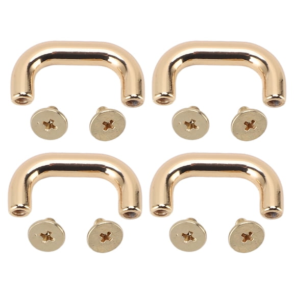 Suodoka 20 Sets U Shape Ring Buckles Arch Bridge Handle Hardware with 5.5mm Crossed Screws for Purse Handbag Desk Drawer Box Case DIY Craft Making Accessory Replacement, Golden