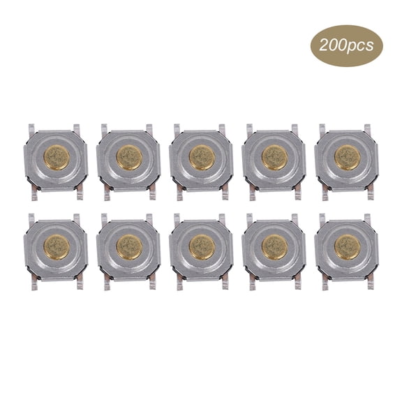 Suodoka 200Pcs Tactile Push Button Switch Brass Waterproof Light Touching Patch SMD Micro Switch for Toys and Digital Instruments, Size 4x4x1.5 mm (0.15x0.15x0.05 inches)[cite: 1]