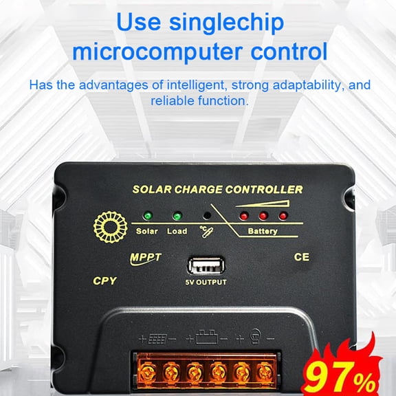 Suodoka 20A Solar Controller Renewable Energy Regulator, 12Volt/24Volt Automatic Identification System with Intelligent MPPT Technology, Dual Units 5.1 inches / 13 cm for Off-Grid Power Setup