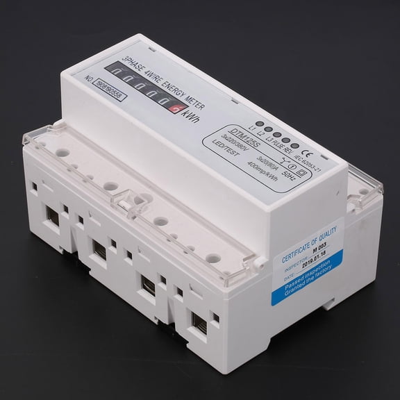 Suodoka 220/380V 20-80A Energy Consumption Digital Electric Power Meter 3 Phase KWh Wattmeter for 35mm DIN-Track Installation with LCD Display and Dual Color LED Indicators