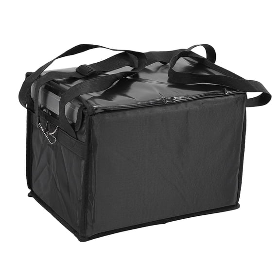Suodoka 22L Commercial Insulated Food Delivery Cooler Bag Carrier with Bottom Plate & Support Rods, Black