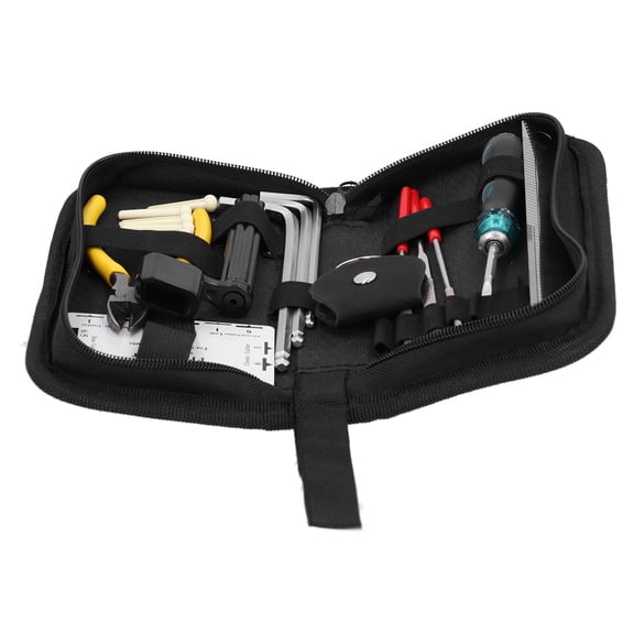 Suodoka 23-Piece Guitar Repairing Tool Kit, Acoustic Electric Guitar Maintenance Setup Kit with Hex Wrench, Ruler Gauge, String Winder, Picks & Storage Bag (8.27 inches / 21 cm)